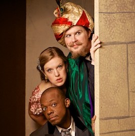 The Sorcerer, 2014, Durham Savoyards Ltd.
Wells (Stuart Albert)
Aline (Joanna Burke)
Alexis (Mitchener Howell) Alexis, Aline and Wells